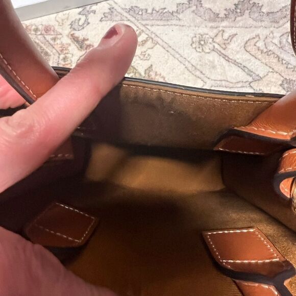 CELINE MINI VERTICAL CABAS IN TRIOMPHE CANVAS & CALFSKIN WITH CELINE PRINT TAN - Picture 8 of 10